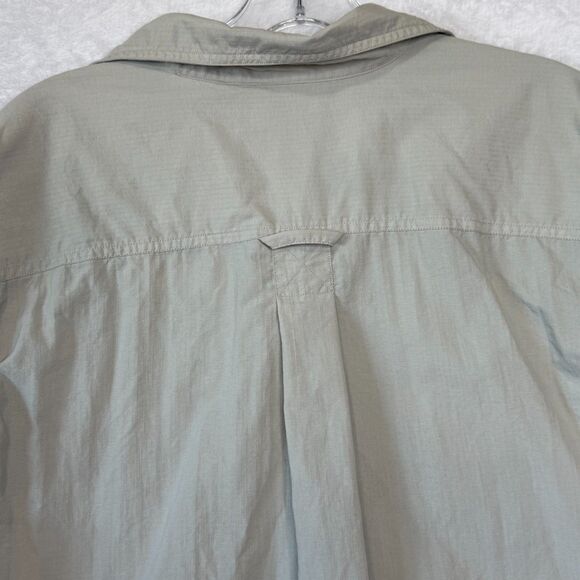 Vintage LL Bean Button Up Shirt Mens Medium Light Khaki Ripstop Outdoors *Flaw - Picture 10 of 16